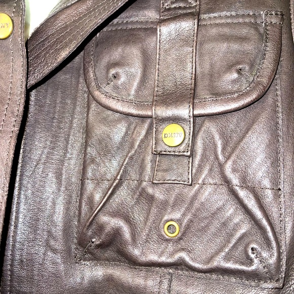 DKNY GENUINE LEATHER JACKET SIZE SMALL- EXCELLENT CONDITION - Picture 7 of 14